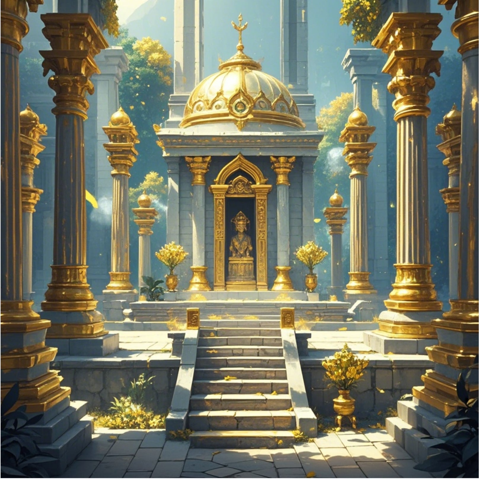 Discover the temple of Garl Glittergold, guarded by Tiflin